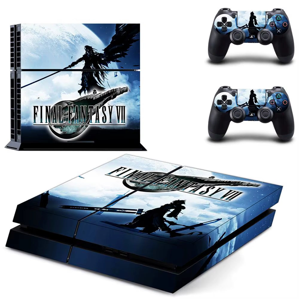 🔥 Final Fantasy 7 PS4 Skin – Epischer Vinyl-Aufkleber für Konsole & Controller 🎮