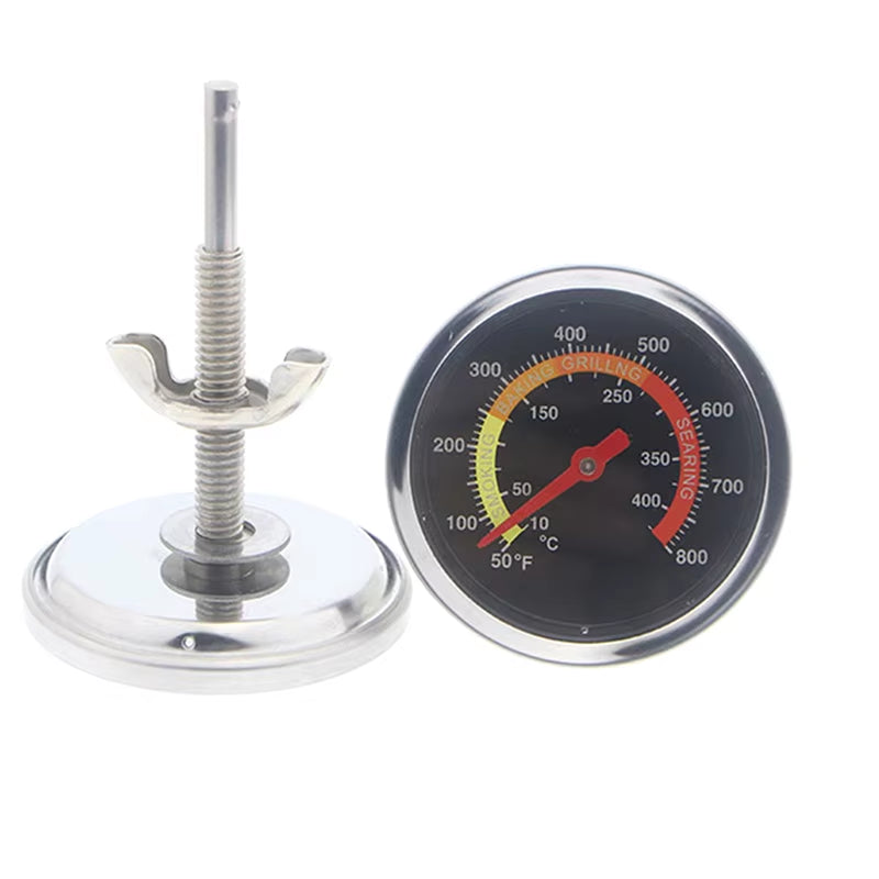 BBQ Grillthermometer aus Edelstahl – Smoker Ofenthermometer 0–400°C für Grill, Backofen und Räucherofen