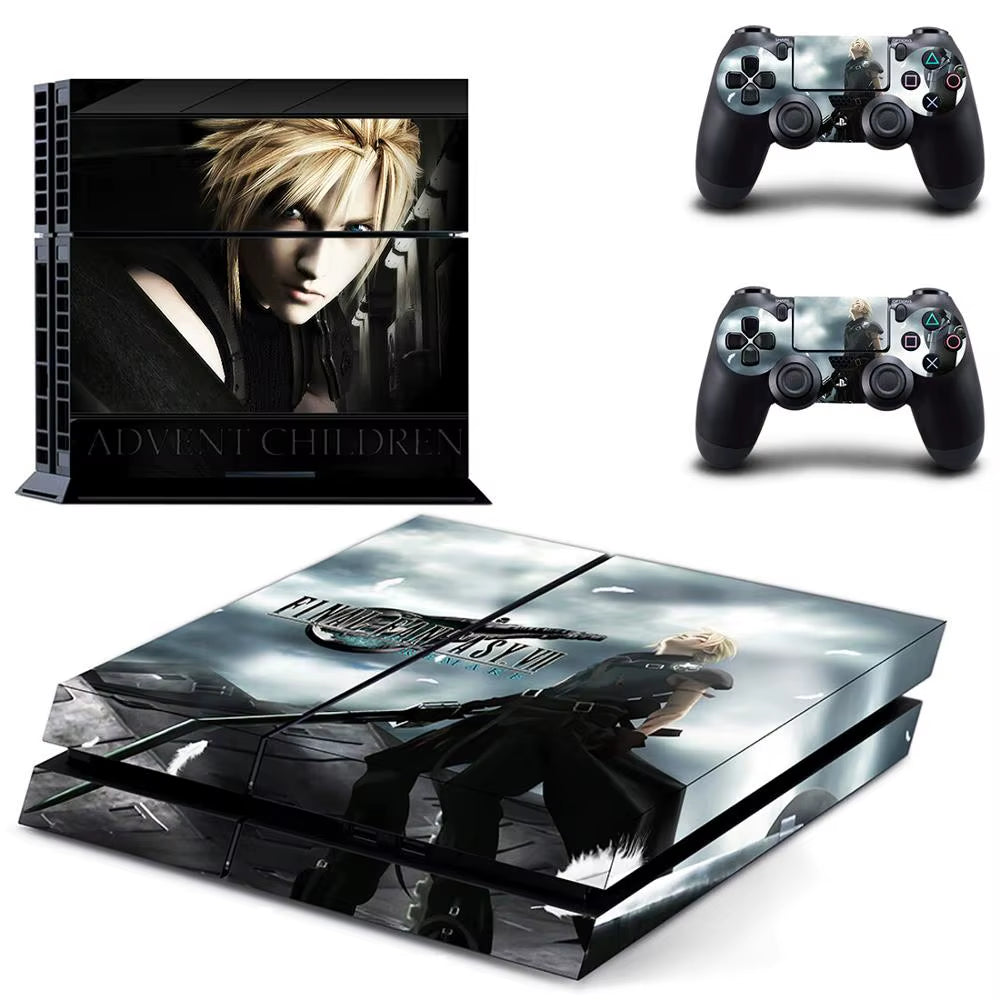 🔥 Final Fantasy 7 PS4 Skin – Epischer Vinyl-Aufkleber für Konsole & Controller 🎮