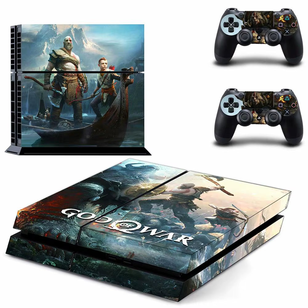 🔥 God of War PS4 Skin – Epischer Vinyl-Aufkleber für Konsole & Controller 🎮