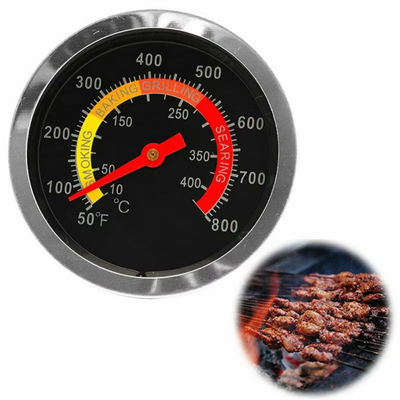 BBQ Grillthermometer aus Edelstahl – Smoker Ofenthermometer 0–400°C für Grill, Backofen und Räucherofen