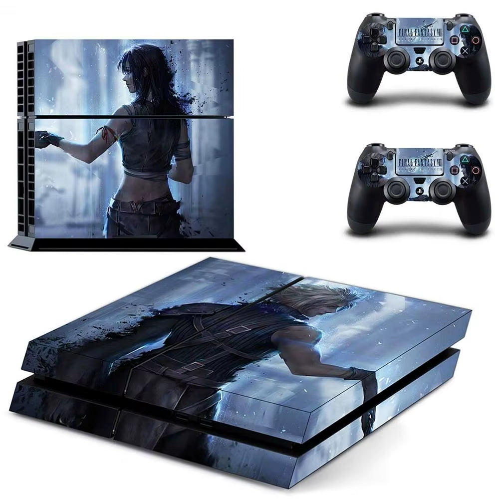 🔥 Final Fantasy 7 PS4 Skin – Epischer Vinyl-Aufkleber für Konsole & Controller 🎮