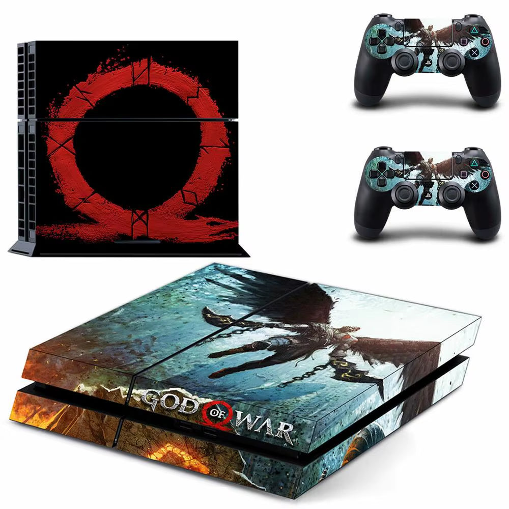 🔥 God of War PS4 Skin – Epischer Vinyl-Aufkleber für Konsole & Controller 🎮