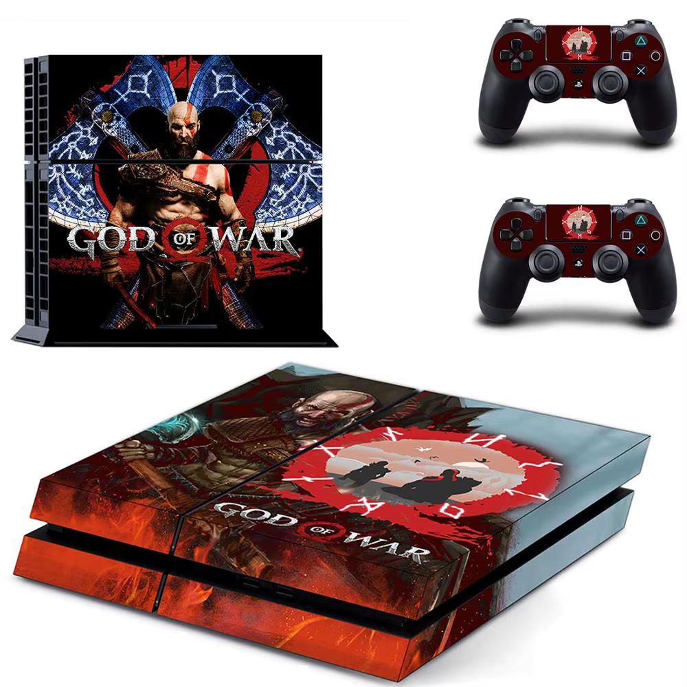 🔥 God of War PS4 Skin – Epischer Vinyl-Aufkleber für Konsole & Controller 🎮