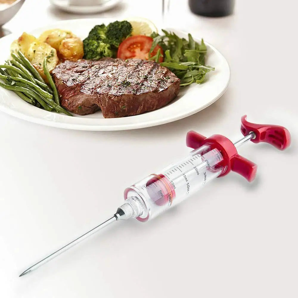 BBQ Marinadenspritze – Fleisch-Injektor mit Nadel für Grill, Braten & Küche | 30ml Fassungsvermögen