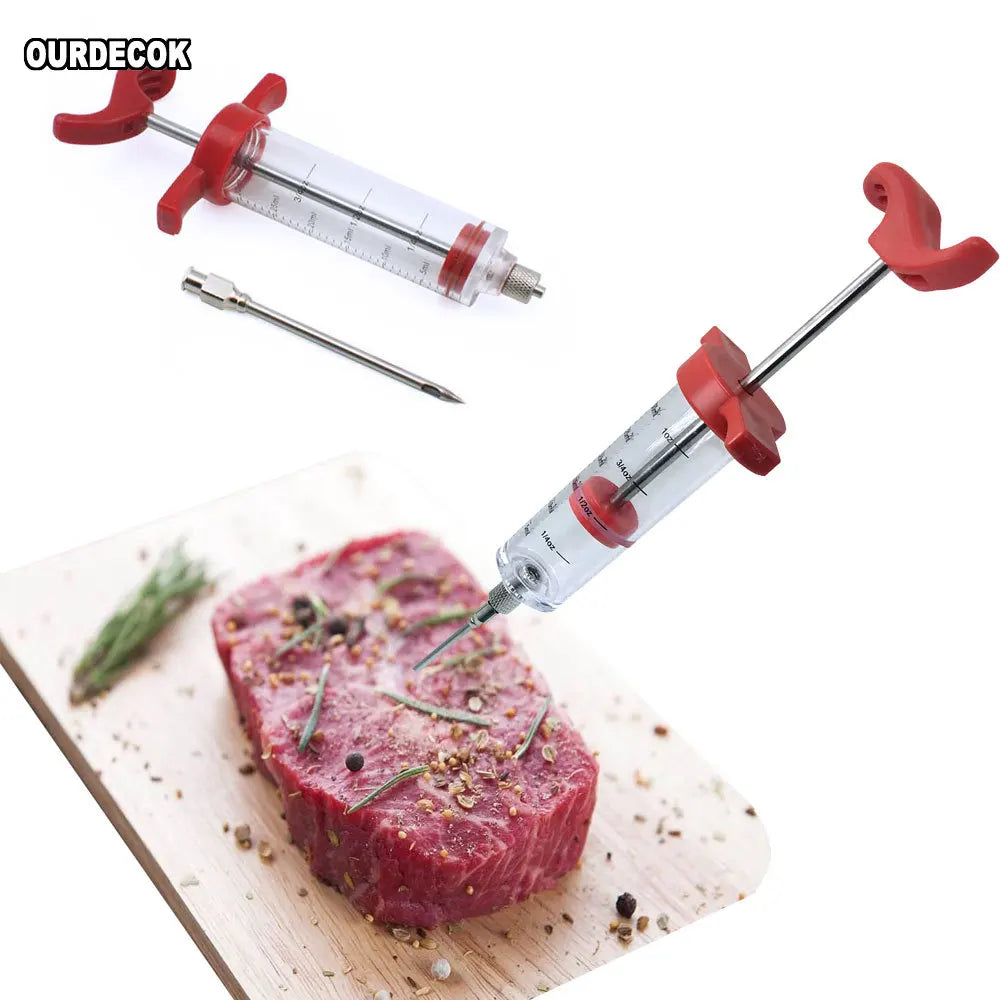BBQ Marinadenspritze – Fleisch-Injektor mit Nadel für Grill, Braten & Küche | 30ml Fassungsvermögen