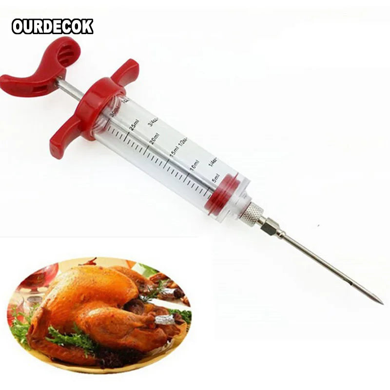 BBQ Marinadenspritze – Fleisch-Injektor mit Nadel für Grill, Braten & Küche | 30ml Fassungsvermögen