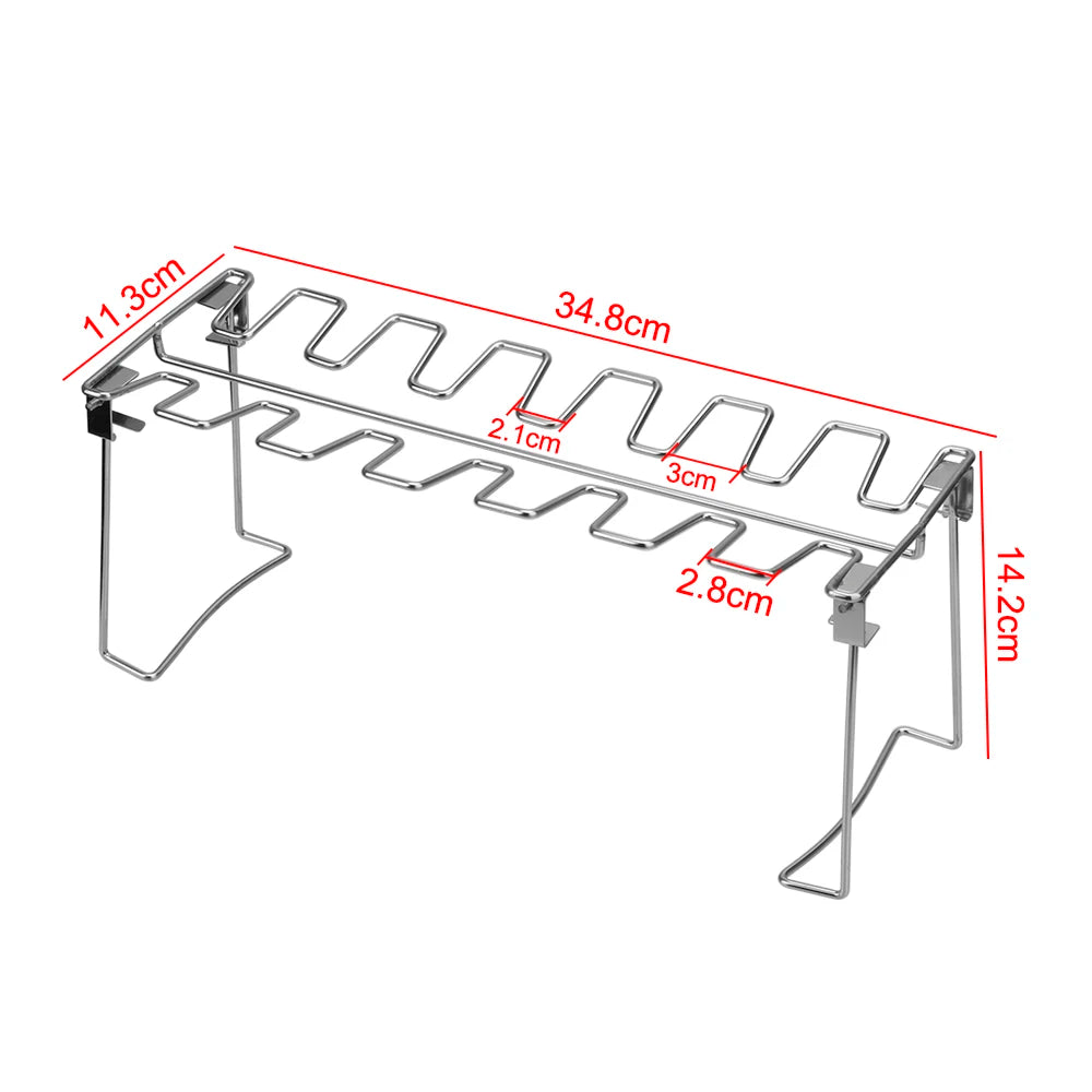 Antihaft BBQ Hähnchenschenkel-Halter – Edelstahl Grillgestell für 12 Keulen | Perfekt für Backofen & Grill