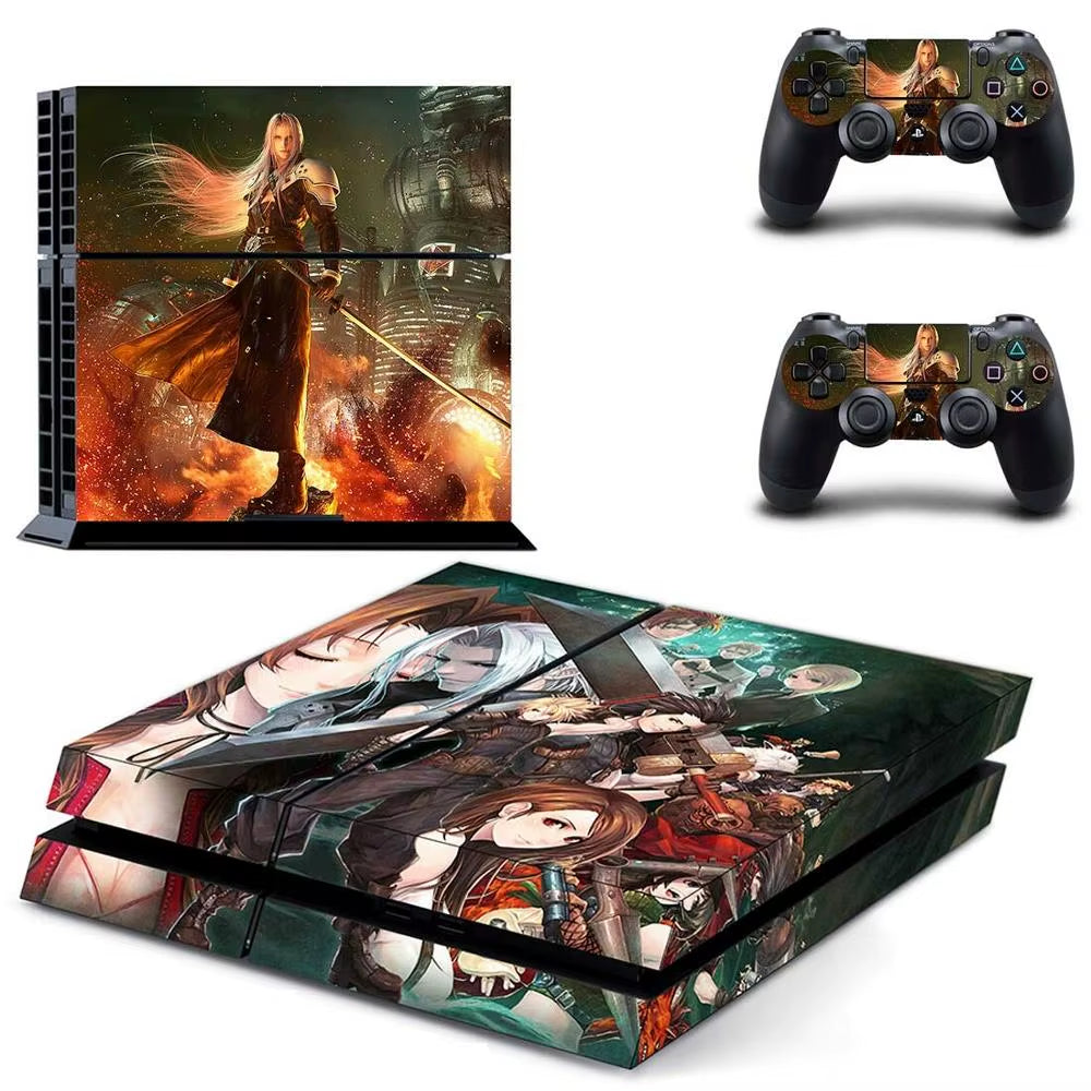 🔥 Final Fantasy 7 PS4 Skin – Epischer Vinyl-Aufkleber für Konsole & Controller 🎮