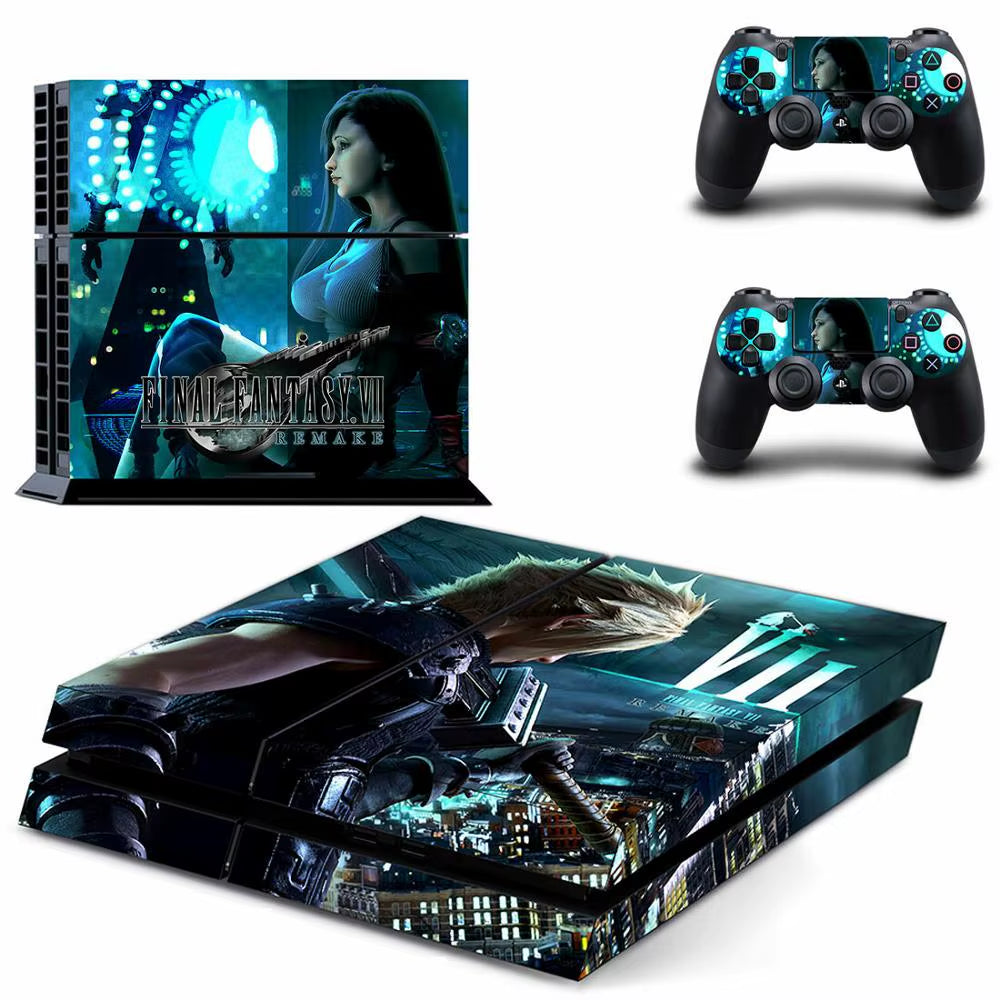 🔥 Final Fantasy 7 PS4 Skin – Epischer Vinyl-Aufkleber für Konsole & Controller 🎮