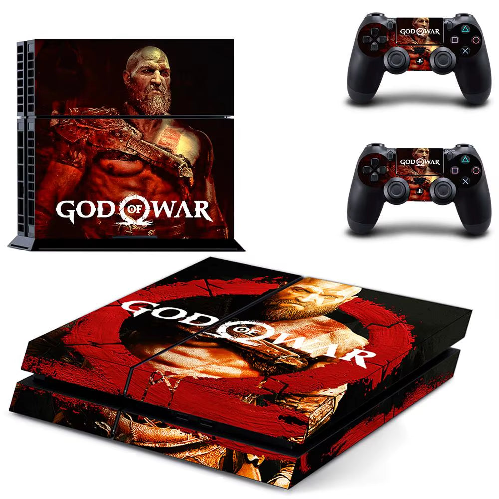 🔥 God of War PS4 Skin – Epischer Vinyl-Aufkleber für Konsole & Controller 🎮