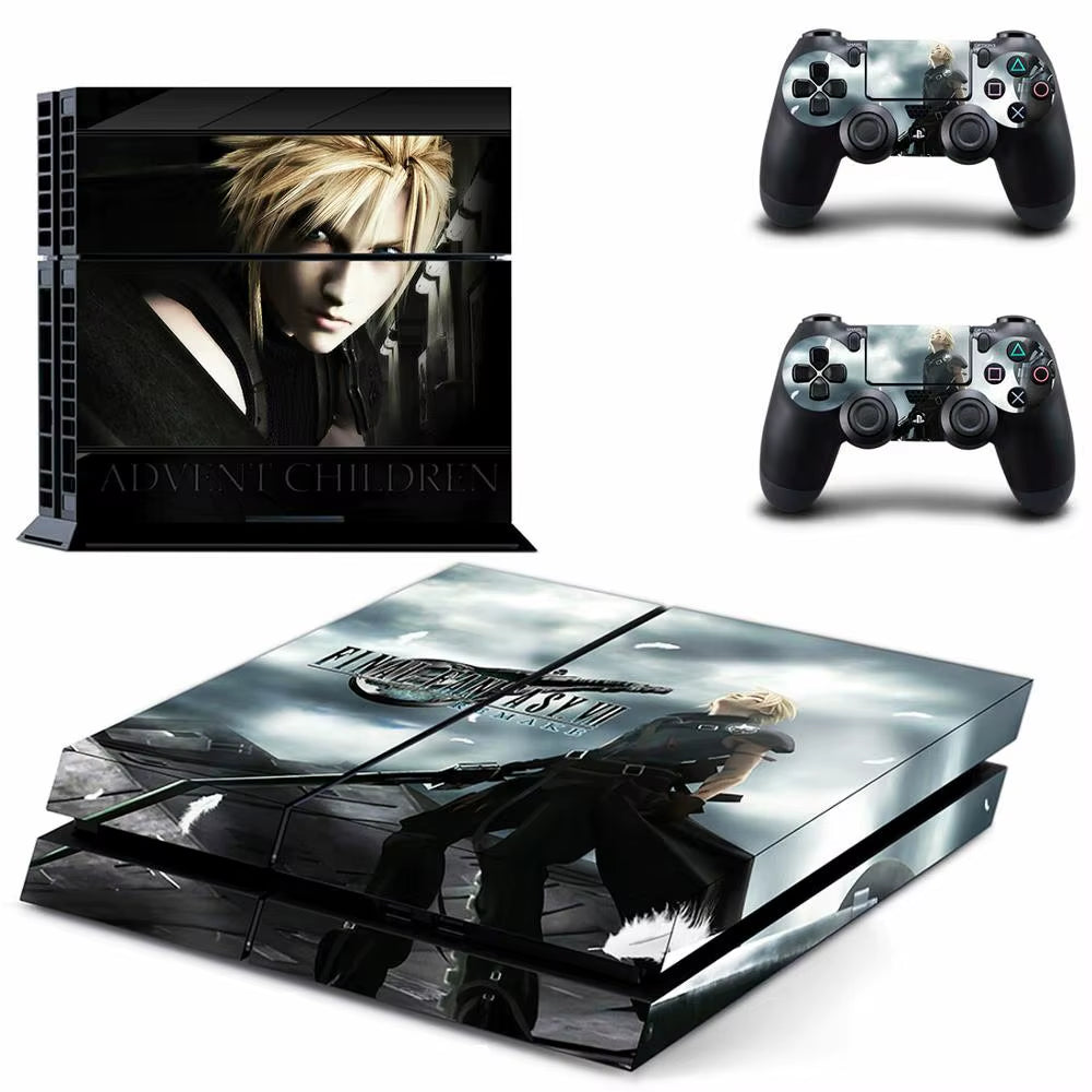 🔥 Final Fantasy 7 PS4 Skin – Epischer Vinyl-Aufkleber für Konsole & Controller 🎮