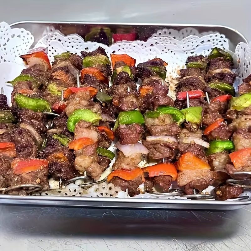 10 Stück Edelstahl-Spieße für Air Fryer – Vertikale Grillspieße für Fleisch & Gemüse | Zubehör für Heißluftfritteuse