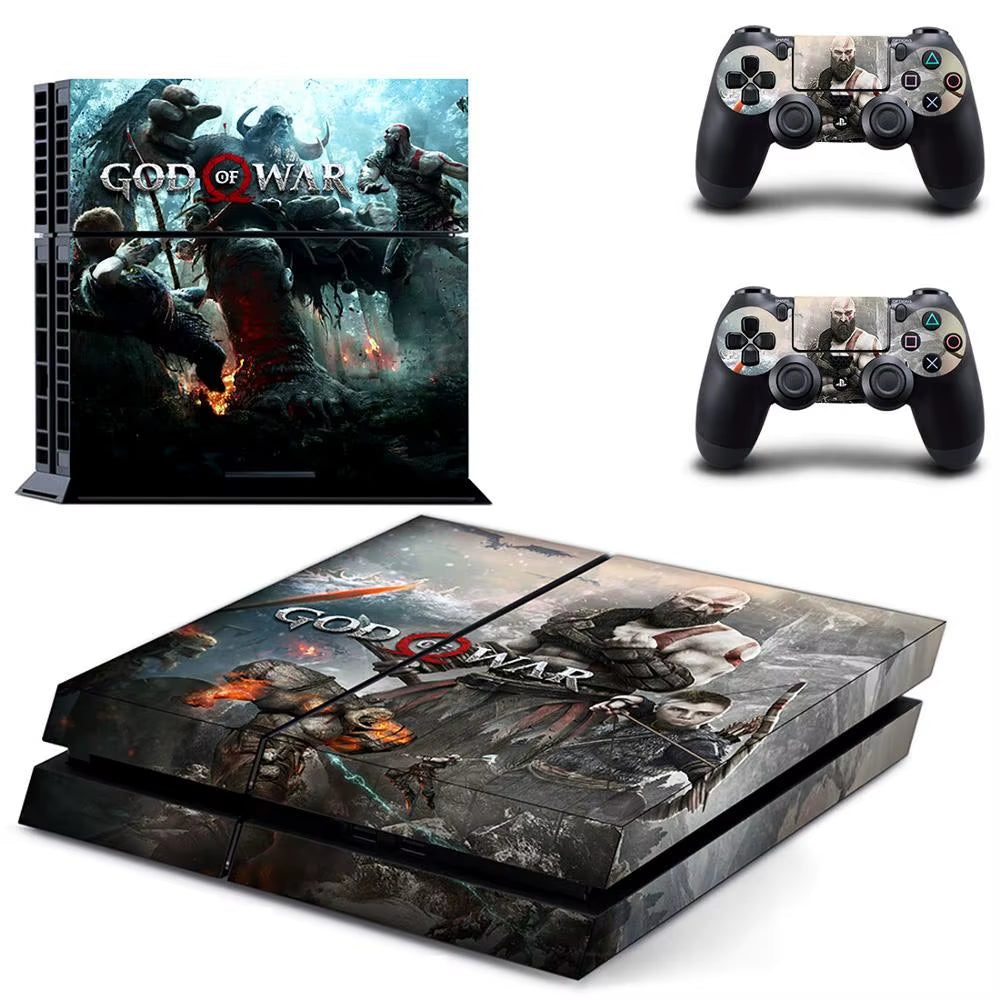 🔥 God of War PS4 Skin – Epischer Vinyl-Aufkleber für Konsole & Controller 🎮
