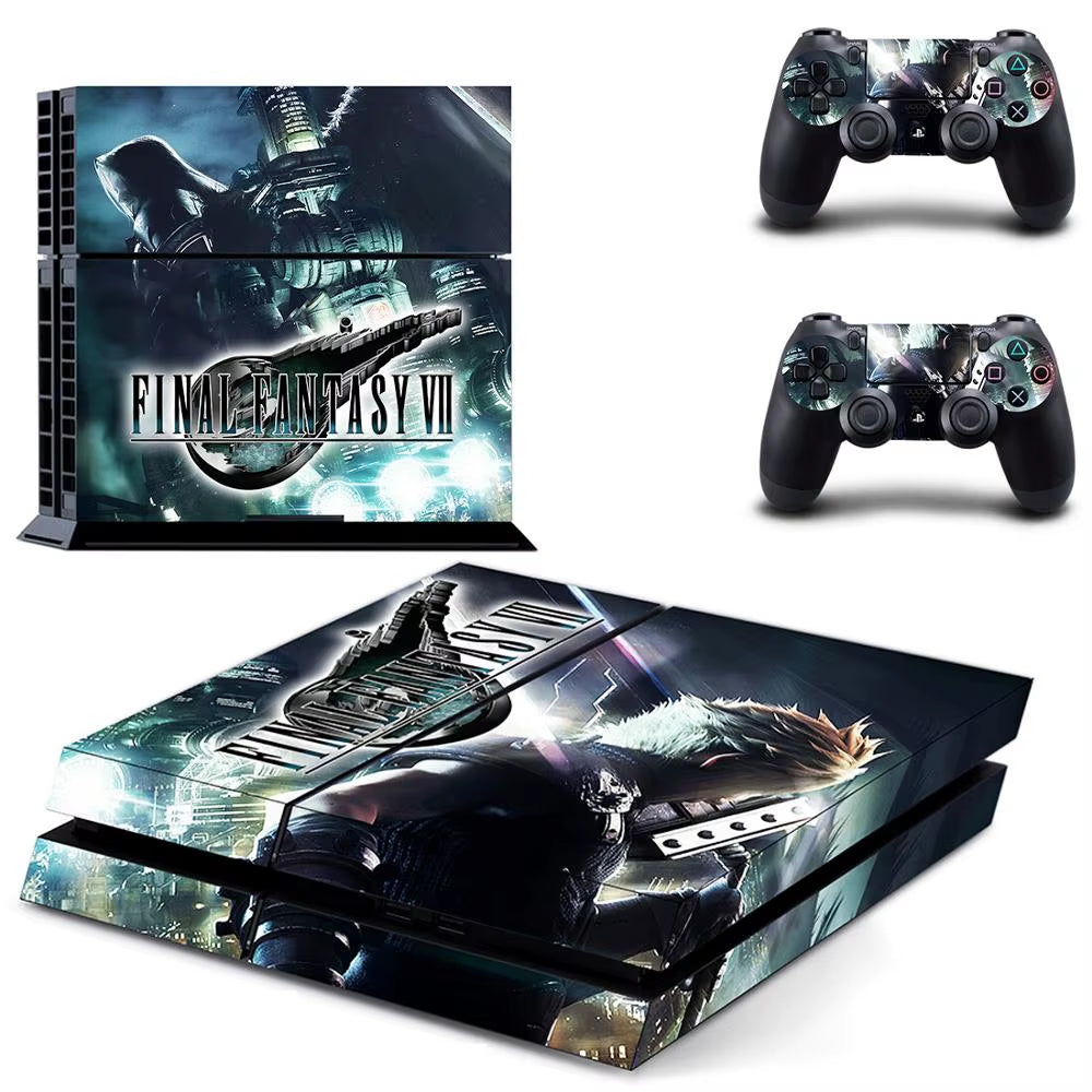 🔥 Final Fantasy 7 PS4 Skin – Epischer Vinyl-Aufkleber für Konsole & Controller 🎮