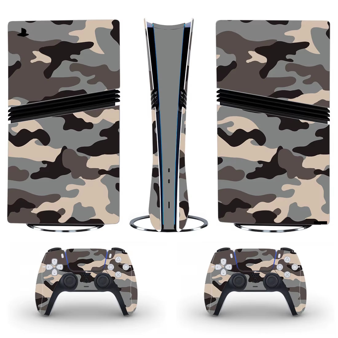 PS5 Pro Skin – Tarnmuster Vinyl-Aufkleber für Konsole & Controller | Schutz & Stil