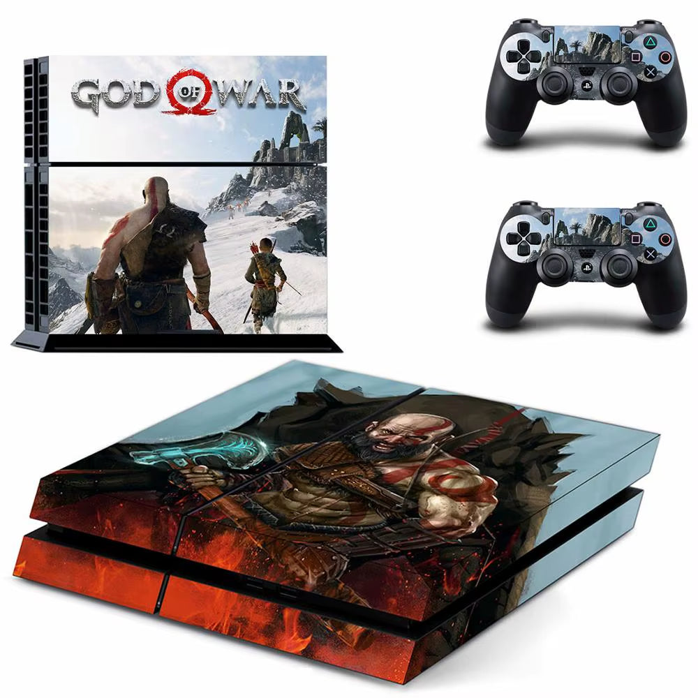 🔥 God of War PS4 Skin – Epischer Vinyl-Aufkleber für Konsole & Controller 🎮