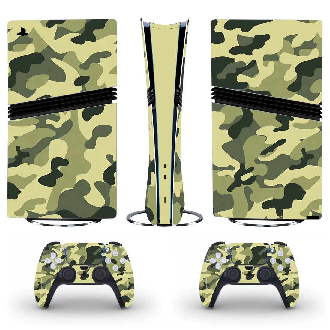 PS5 Pro Skin – Tarnmuster Vinyl-Aufkleber für Konsole & Controller | Schutz & Stil
