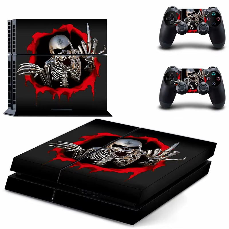 Skull PS4 Stickers Play Station 4 Skin PS 4 Sticker Decal Cover for Playstation 4 PS4 Console & Controller Skins Vinyl