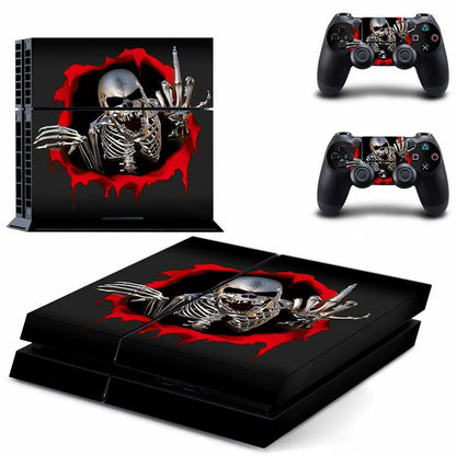 Skull PS4 Stickers Play Station 4 Skin PS 4 Sticker Decal Cover for Playstation 4 PS4 Console & Controller Skins Vinyl