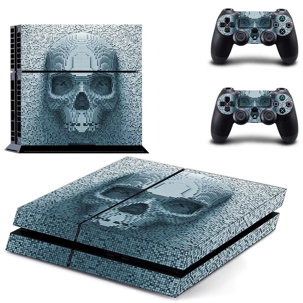 Skull PS4 Stickers Play Station 4 Skin PS 4 Sticker Decal Cover for Playstation 4 PS4 Console & Controller Skins Vinyl