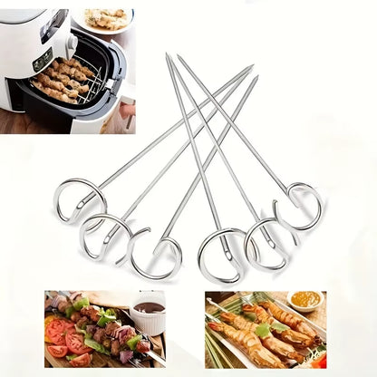 10 Stück Edelstahl-Spieße für Air Fryer – Vertikale Grillspieße für Fleisch & Gemüse | Zubehör für Heißluftfritteuse