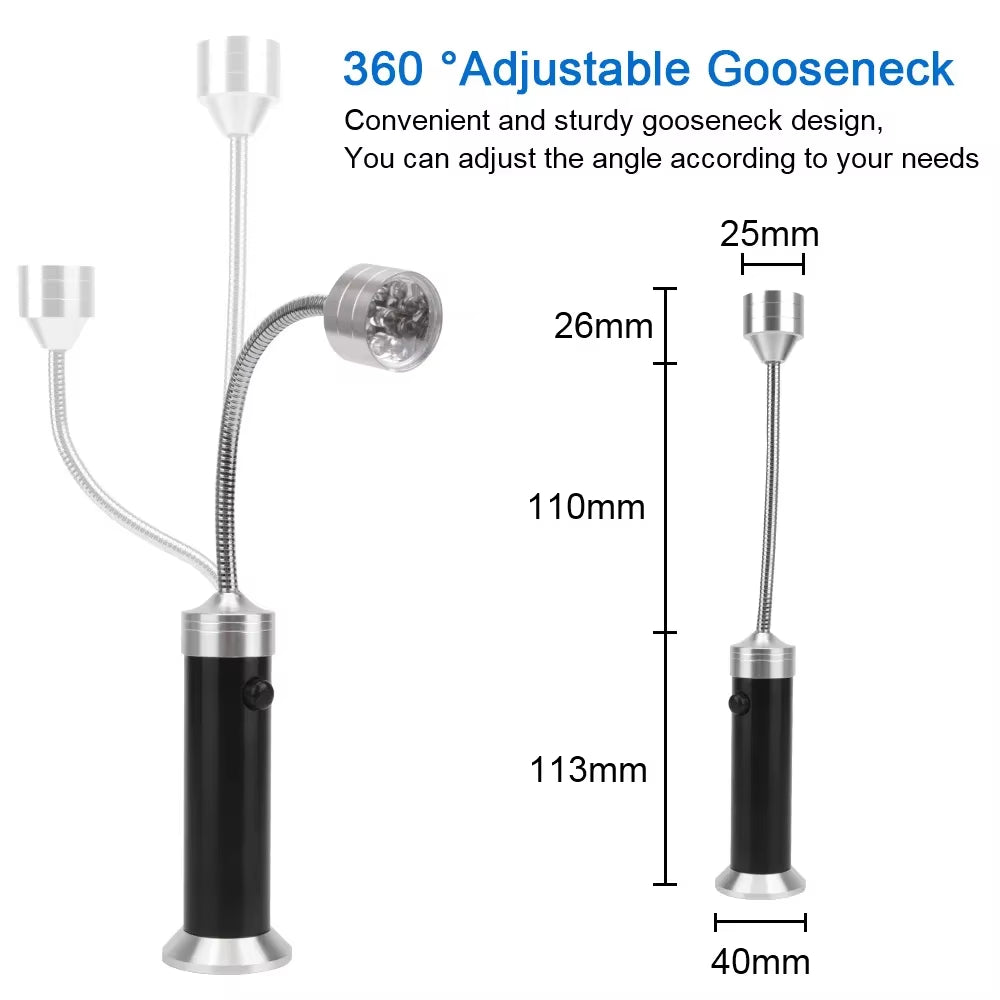 Magnetic Outdoor BBQ Barbecue Grill Led Grill Lights Adjustable Flexible Led 360 Degrees Heat Resistant Gooseneck Lamps Lantern