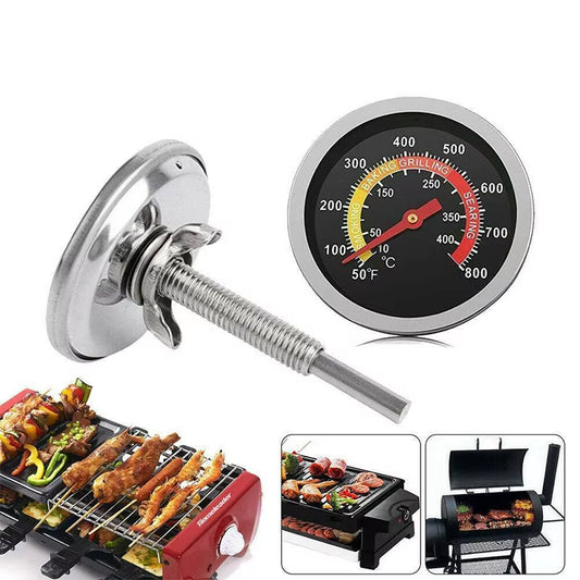 BBQ Grillthermometer aus Edelstahl – Smoker Ofenthermometer 0–400°C für Grill, Backofen und Räucherofen