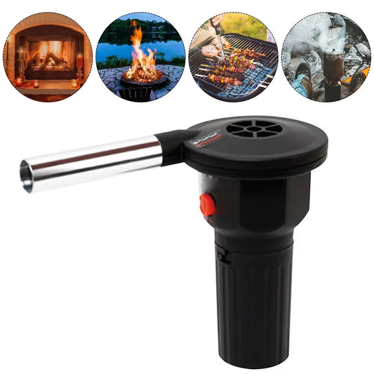 Elektrischer BBQ-Grillgebläse – Handlicher Holzkohle-Anzünder mit Aluminiumgehäuse, Grill-Luftgebläse für Camping und Picknick