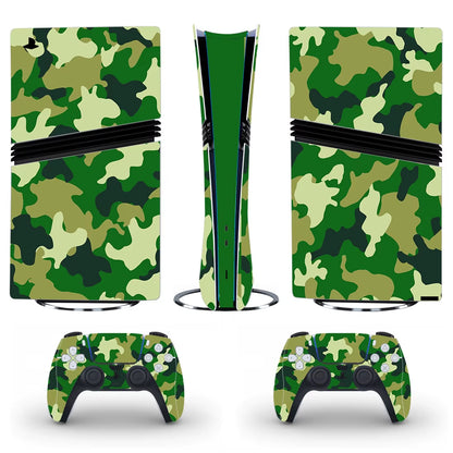 PS5 Pro Skin – Tarnmuster Vinyl-Aufkleber für Konsole & Controller | Schutz & Stil