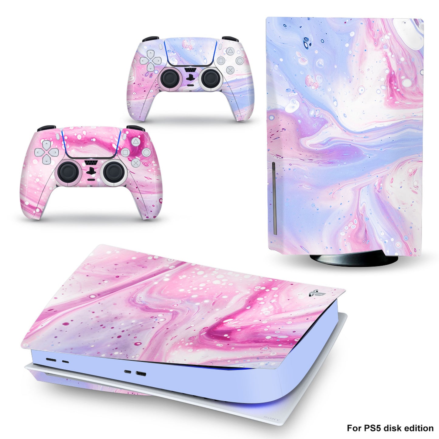 Pastel Marble – Vinyl Skin für PS5 Disk Edition | Sanfter Farbverlauf in Rosa & Lila 💫