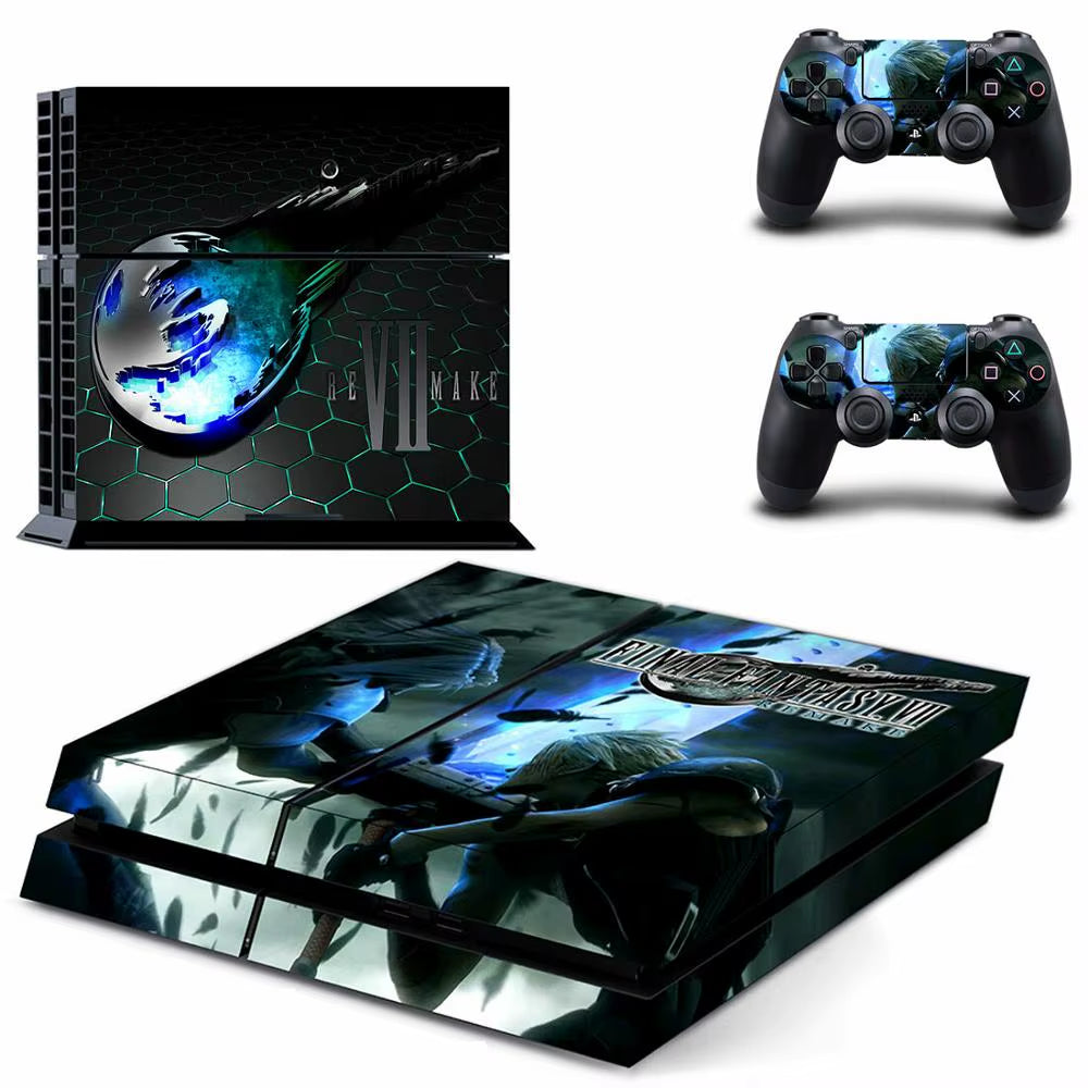 🔥 Final Fantasy 7 PS4 Skin – Epischer Vinyl-Aufkleber für Konsole & Controller 🎮