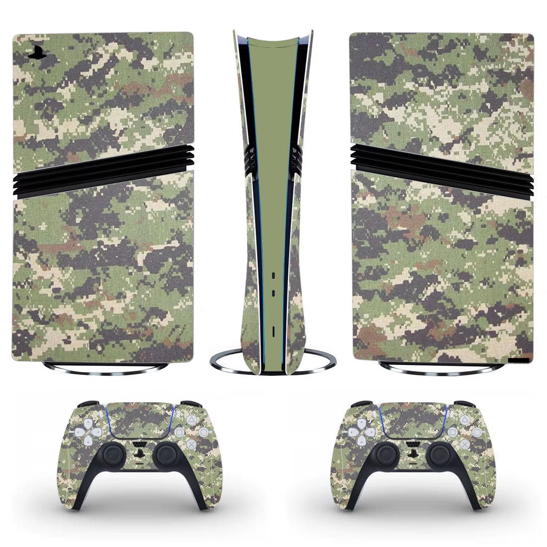 PS5 Pro Skin – Tarnmuster Vinyl-Aufkleber für Konsole & Controller | Schutz & Stil